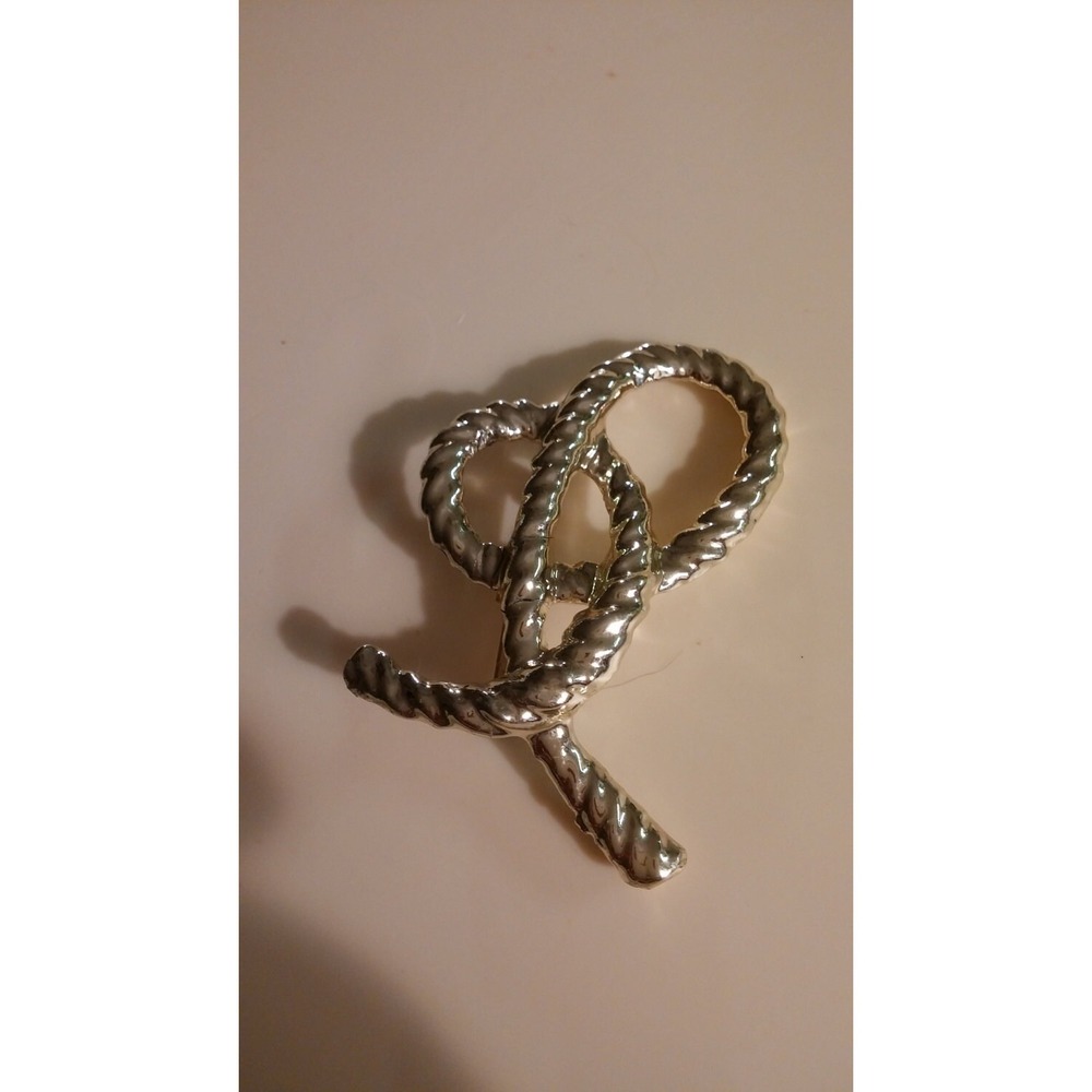 Brooch, Vintage, Silver colored  rope knot